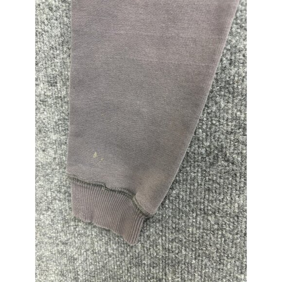 Sherpa Hoodie Mens Medium Gray Pullover Fleece Logo Raglan Kangaroo Pocket - Picture 7 of 9